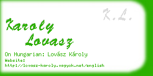 karoly lovasz business card