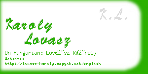 karoly lovasz business card